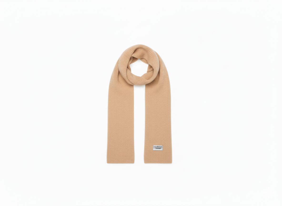 beige knitted scarf