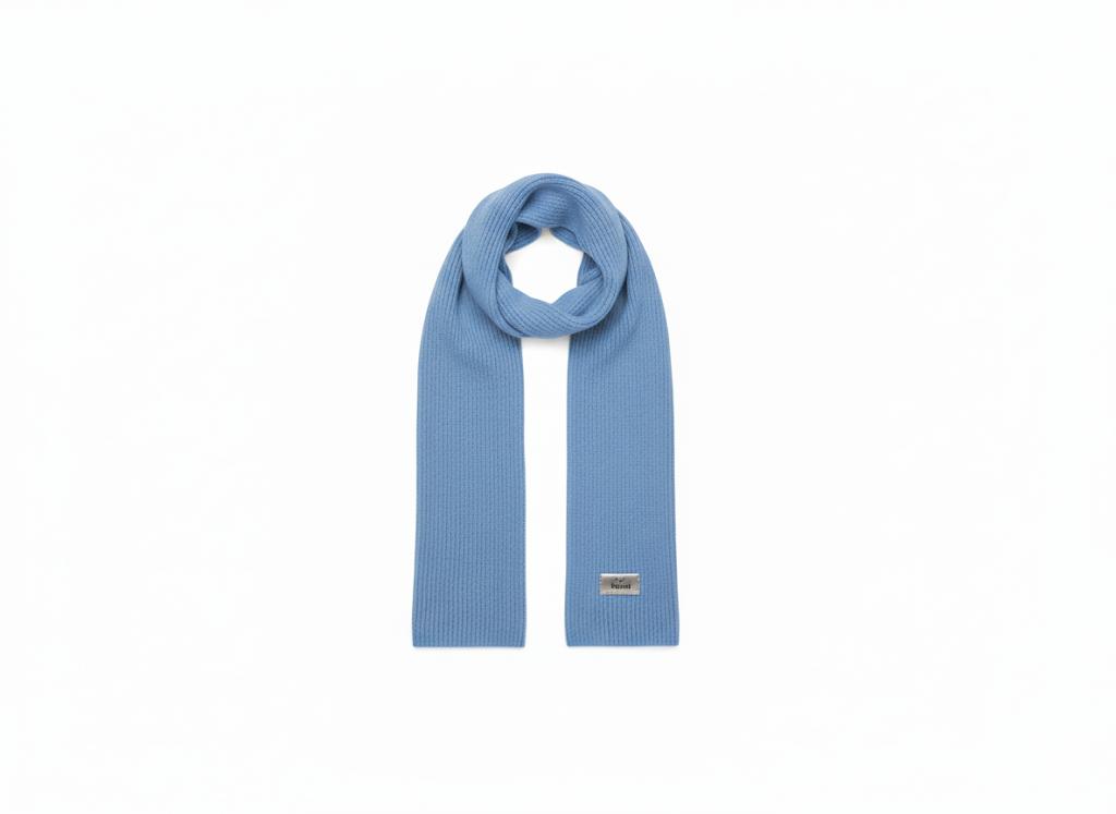 sky blue knitted scarf
