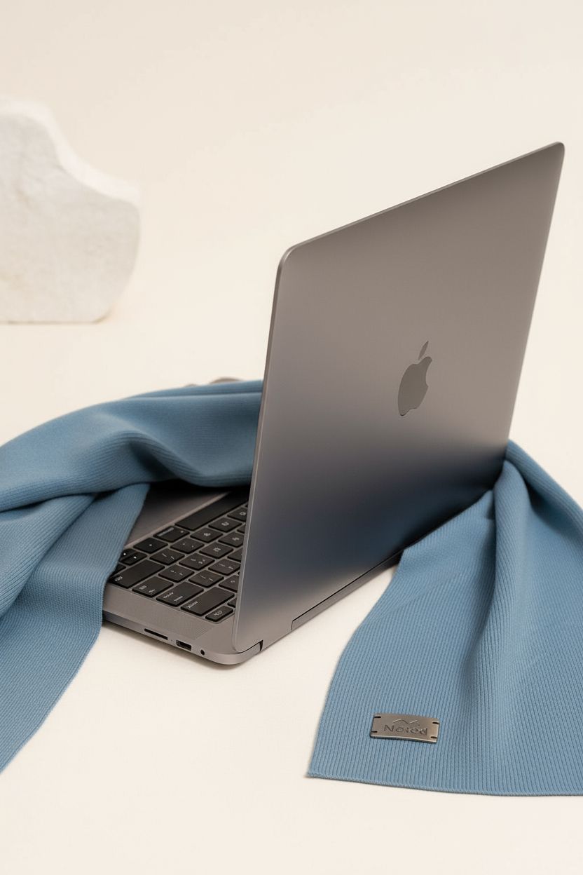 sky blue knitted scarf