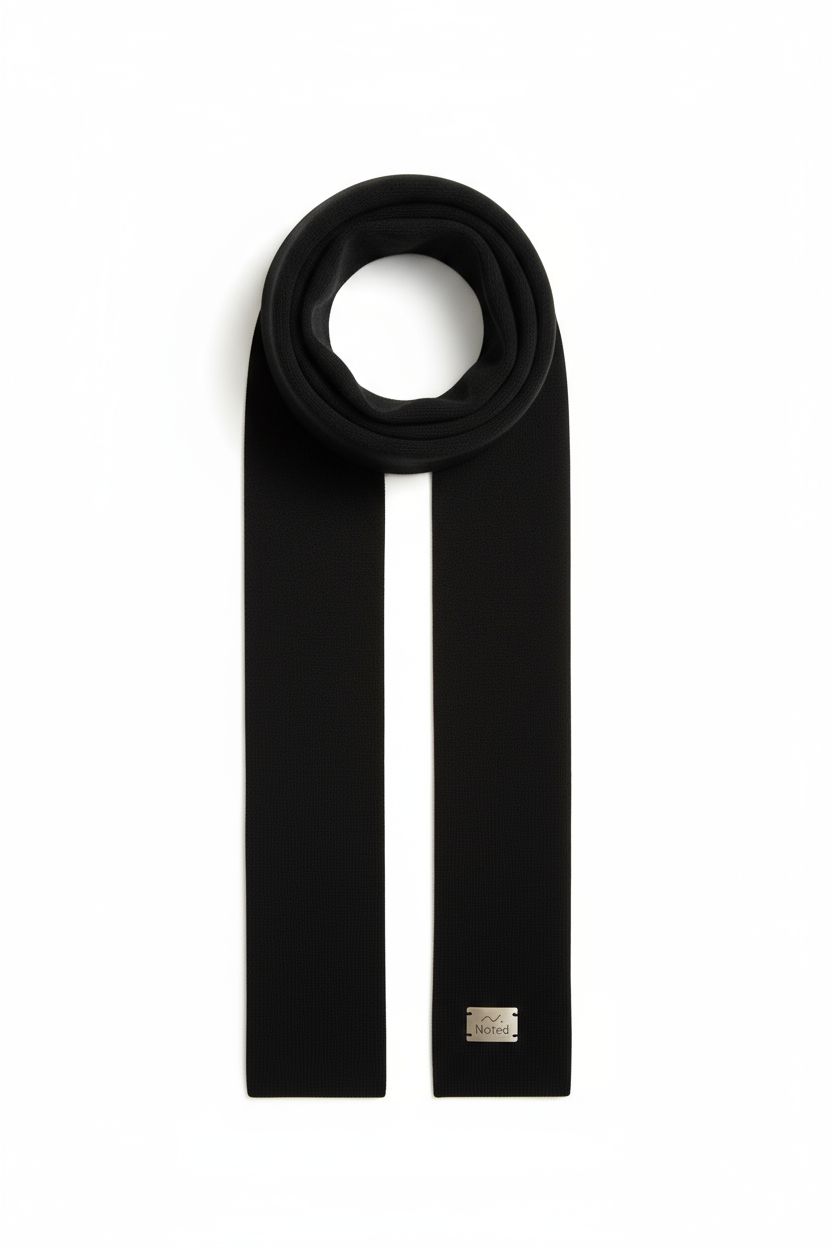 black knitted scarf