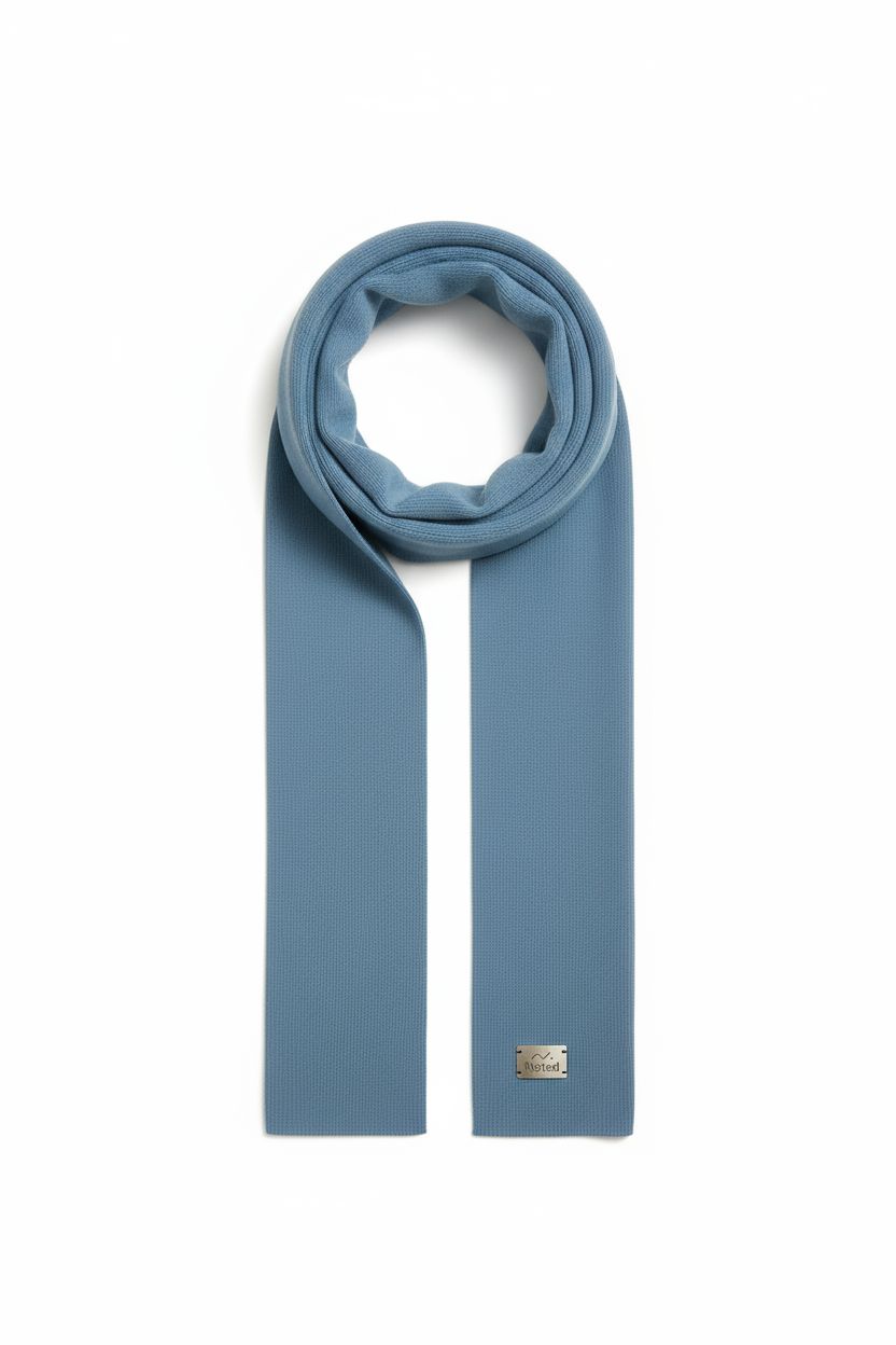 sky blue knitted scarf