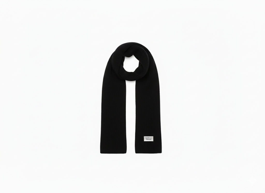 black knitted scarf